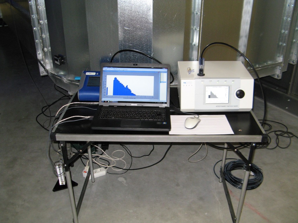 Sample collection of particle size distributions at an exhaust air treatment plant